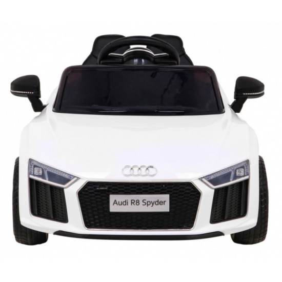 JOKO Elektrické autíčko AUDI R8, penové kolesá, kožené sedadlo, biele
