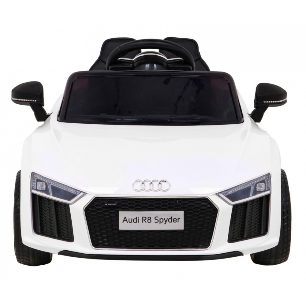 JOKO Elektrické autíčko AUDI R8, penové kolesá, kožené sedadlo, biele