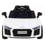 JOKO Elektrické autíčko AUDI R8, penové kolesá, kožené sedadlo, biele