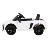 JOKO Elektrické autíčko AUDI R8, penové kolesá, kožené sedadlo, biele