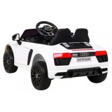 JOKO Elektrické autíčko AUDI R8, penové kolesá, kožené sedadlo, biele