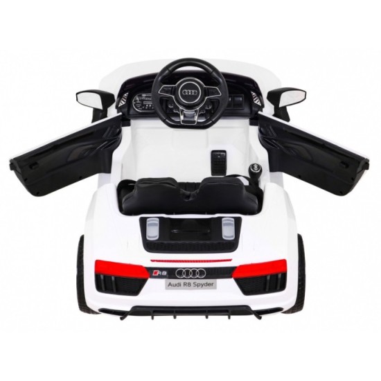 JOKO Elektrické autíčko AUDI R8, penové kolesá, kožené sedadlo, biele