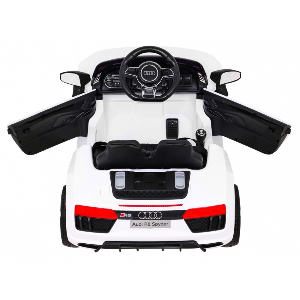 JOKO Elektrické autíčko AUDI R8, penové kolesá, kožené sedadlo, biele