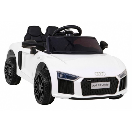 JOKO Elektrické autíčko AUDI R8, penové kolesá, kožené sedadlo, biele