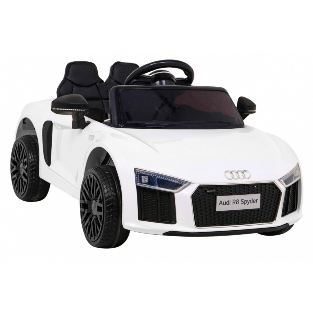 JOKO Elektrické autíčko AUDI R8, penové kolesá, kožené sedadlo, biele