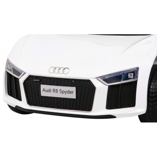 JOKO Elektrické autíčko AUDI R8, penové kolesá, kožené sedadlo, biele