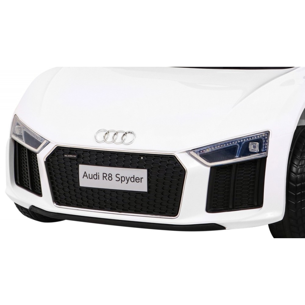 JOKO Elektrické autíčko AUDI R8, penové kolesá, kožené sedadlo, biele