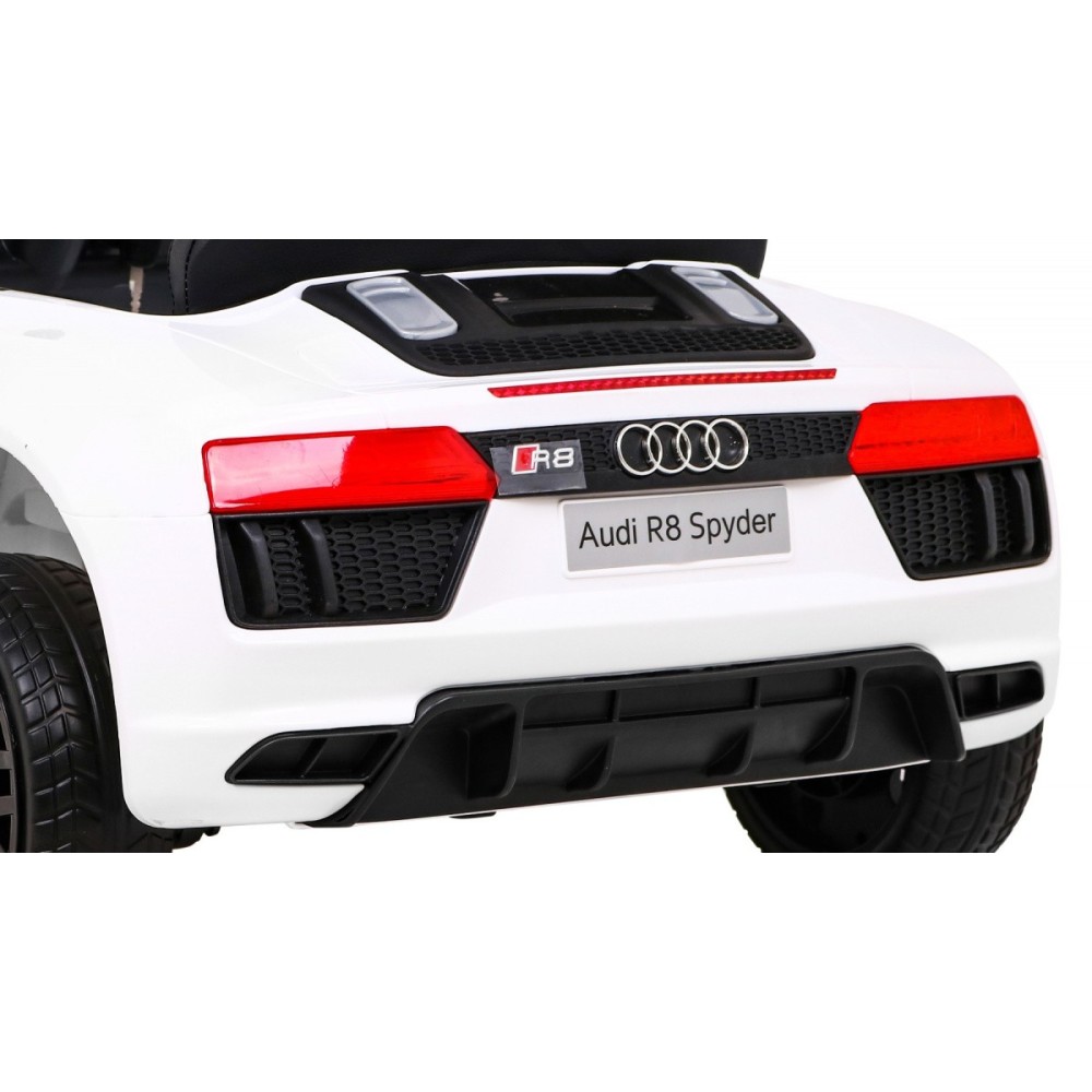JOKO Elektrické autíčko AUDI R8, penové kolesá, kožené sedadlo, biele