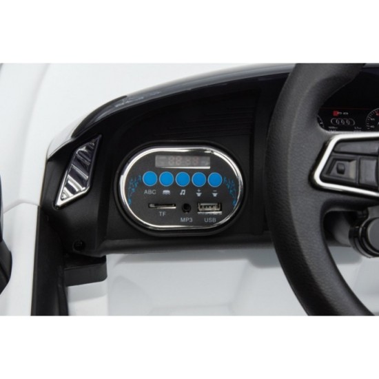 JOKO Elektrické autíčko AUDI R8, penové kolesá, kožené sedadlo, biele