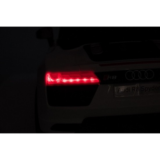 JOKO Elektrické autíčko AUDI R8, penové kolesá, kožené sedadlo, biele