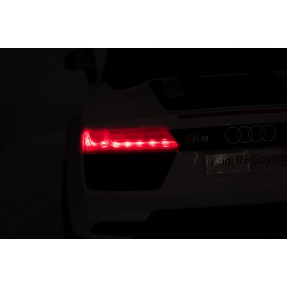 JOKO Elektrické autíčko AUDI R8, penové kolesá, kožené sedadlo, biele