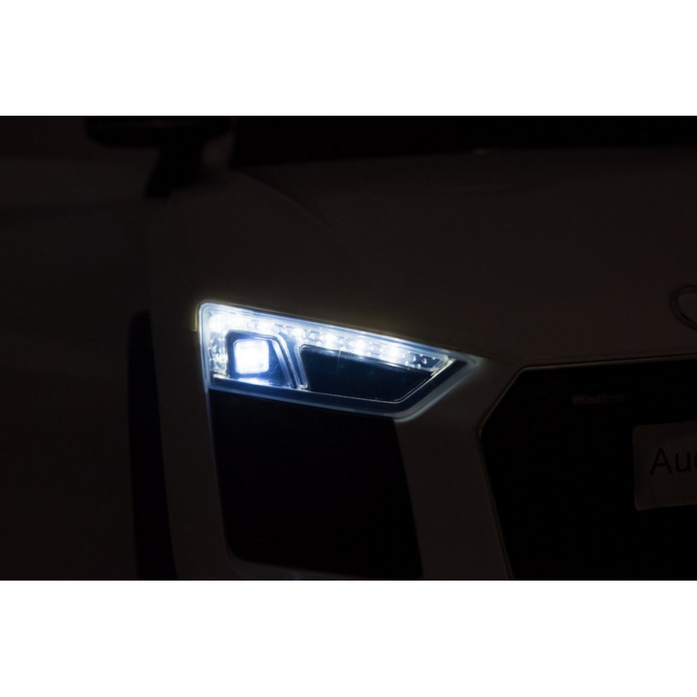 JOKO Elektrické autíčko AUDI R8, penové kolesá, kožené sedadlo, biele