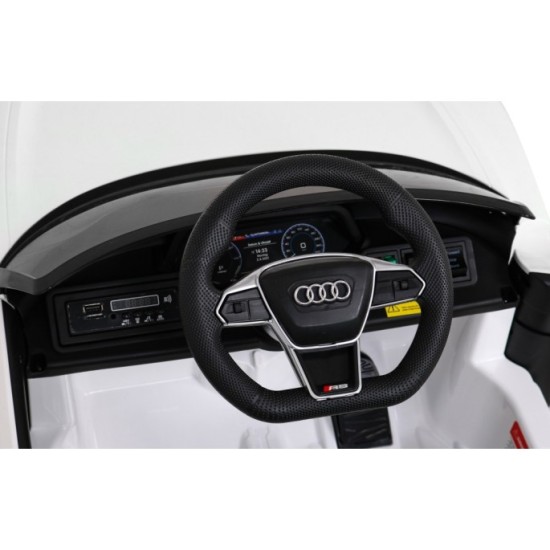JOKO Elektrické autíčko Audi RS E-Tron GT 4x4, penové kolesá, kožené sedadlo, biele