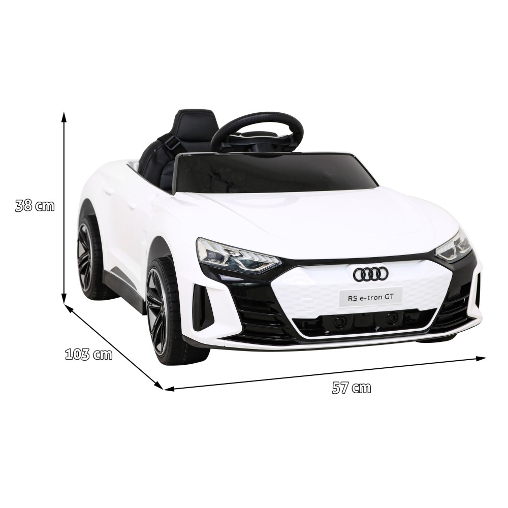 JOKO Elektrické autíčko Audi RS E-Tron GT 4x4, penové kolesá, kožené sedadlo, biele