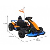 JOKO Elektrická Formula, motokára McLaren Drift, nosnosť 60kg, 2x150W, 24V, penové kolesá, oranžovo-modrá