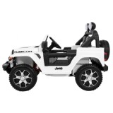 JOKO Elektrické autíčko JEEP Wrangler Rubicon 4x4, penové kolesá, kožené sedadlo, FM rádio, biele