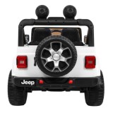 JOKO Elektrické autíčko JEEP Wrangler Rubicon 4x4, penové kolesá, kožené sedadlo, FM rádio, biele