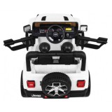 JOKO Elektrické autíčko JEEP Wrangler Rubicon 4x4, penové kolesá, kožené sedadlo, FM rádio, biele