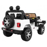 JOKO Elektrické autíčko JEEP Wrangler Rubicon 4x4, penové kolesá, kožené sedadlo, FM rádio, biele