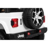 JOKO Elektrické autíčko JEEP Wrangler Rubicon 4x4, penové kolesá, kožené sedadlo, FM rádio, biele