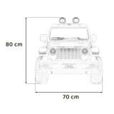JOKO Elektrické autíčko JEEP Wrangler Rubicon 4x4, penové kolesá, kožené sedadlo, FM rádio, biele
