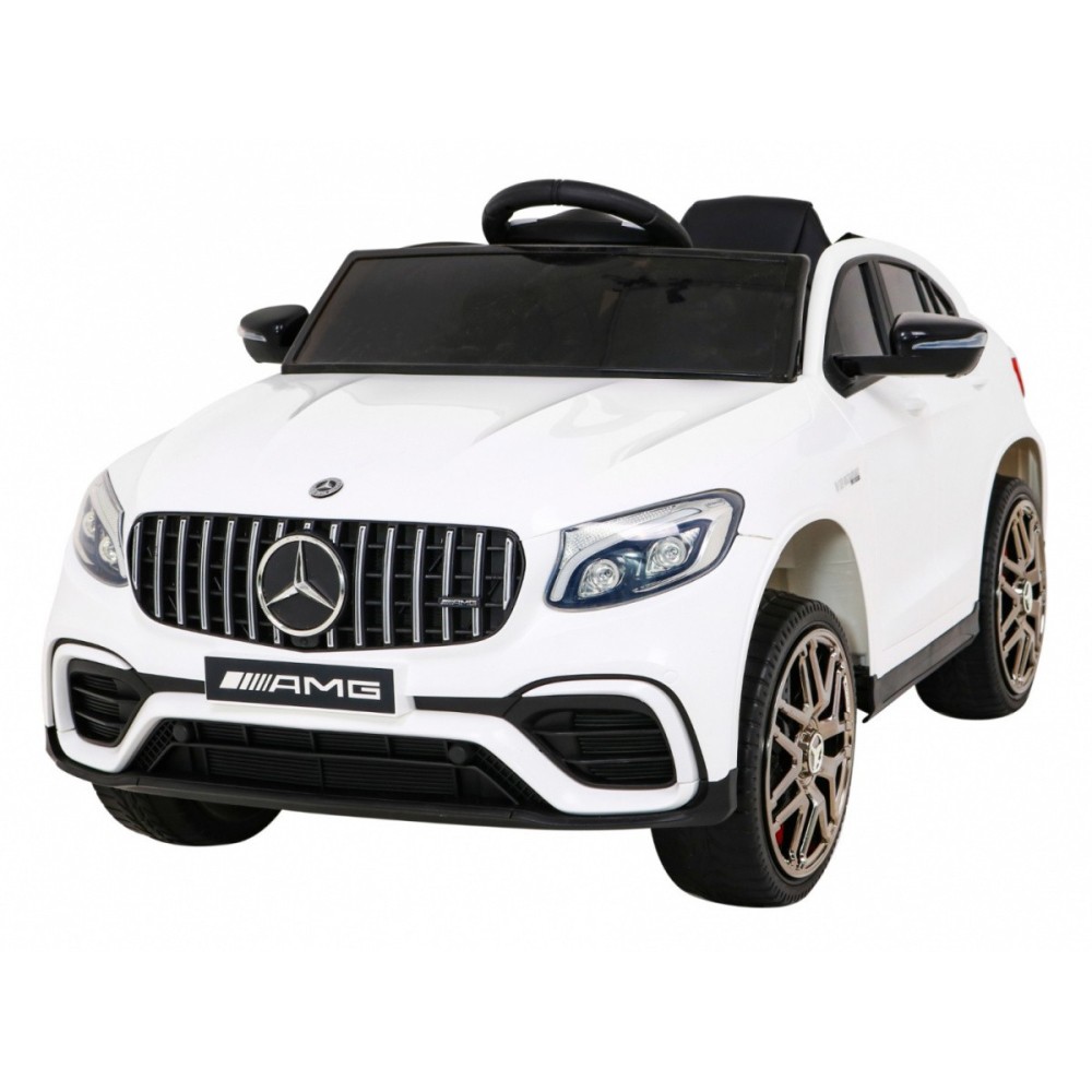 JOKO Elektrické autíčko Mercedes Benz GLC63S 4x4, penové kolesá, kožené sedadlo, biele