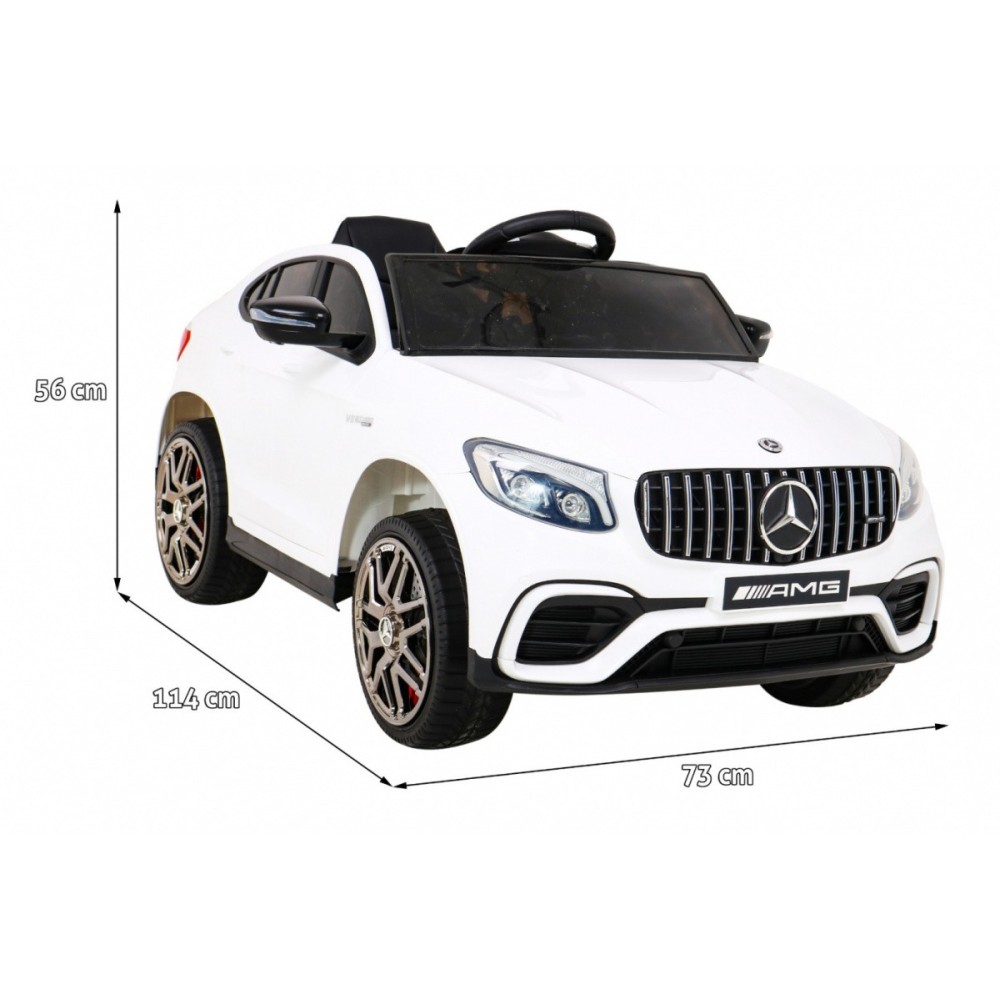 JOKO Elektrické autíčko Mercedes Benz GLC63S 4x4, penové kolesá, kožené sedadlo, biele