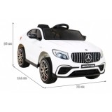 JOKO Elektrické autíčko Mercedes Benz GLC63S 4x4, penové kolesá, kožené sedadlo, biele