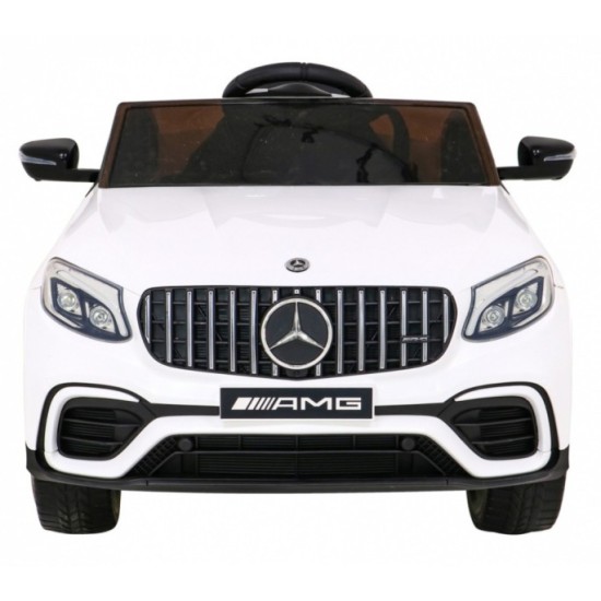 JOKO Elektrické autíčko Mercedes Benz GLC63S 4x4, penové kolesá, kožené sedadlo, biele