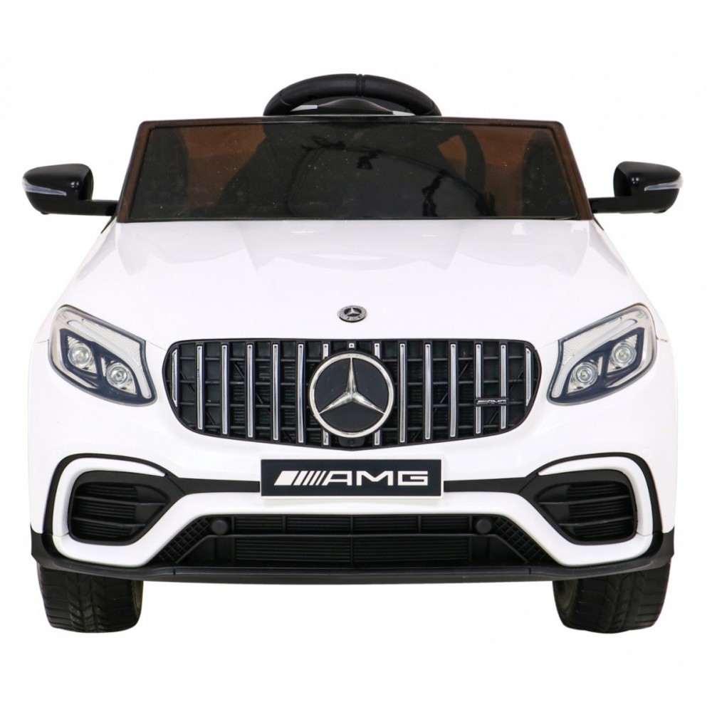 JOKO Elektrické autíčko Mercedes Benz GLC63S 4x4, penové kolesá, kožené sedadlo, biele