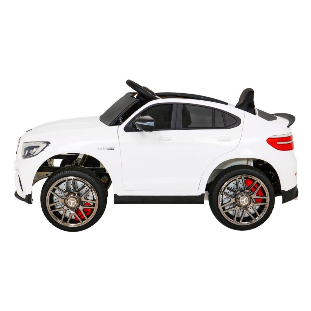 JOKO Elektrické autíčko Mercedes Benz GLC63S 4x4, penové kolesá, kožené sedadlo, biele