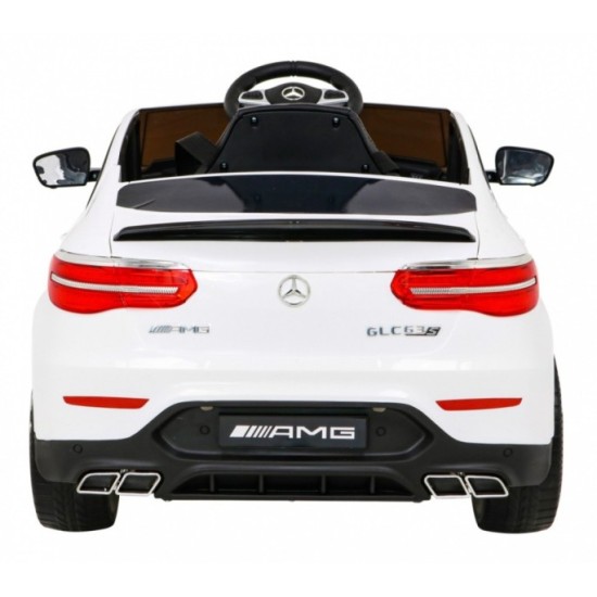 JOKO Elektrické autíčko Mercedes Benz GLC63S 4x4, penové kolesá, kožené sedadlo, biele