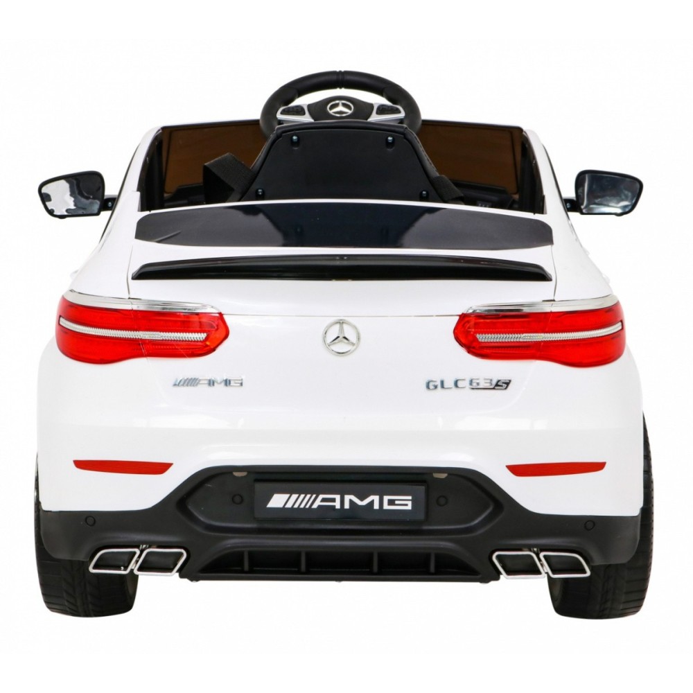 JOKO Elektrické autíčko Mercedes Benz GLC63S 4x4, penové kolesá, kožené sedadlo, biele