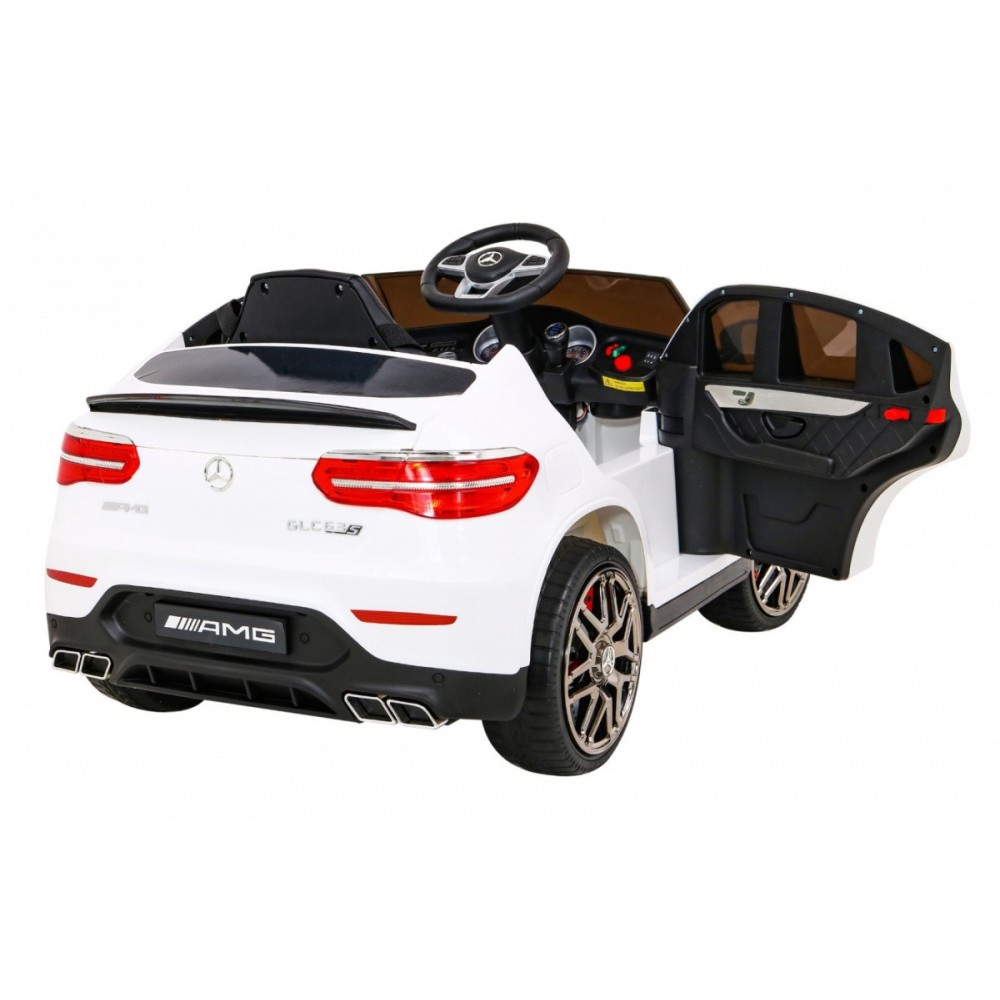 JOKO Elektrické autíčko Mercedes Benz GLC63S 4x4, penové kolesá, kožené sedadlo, biele