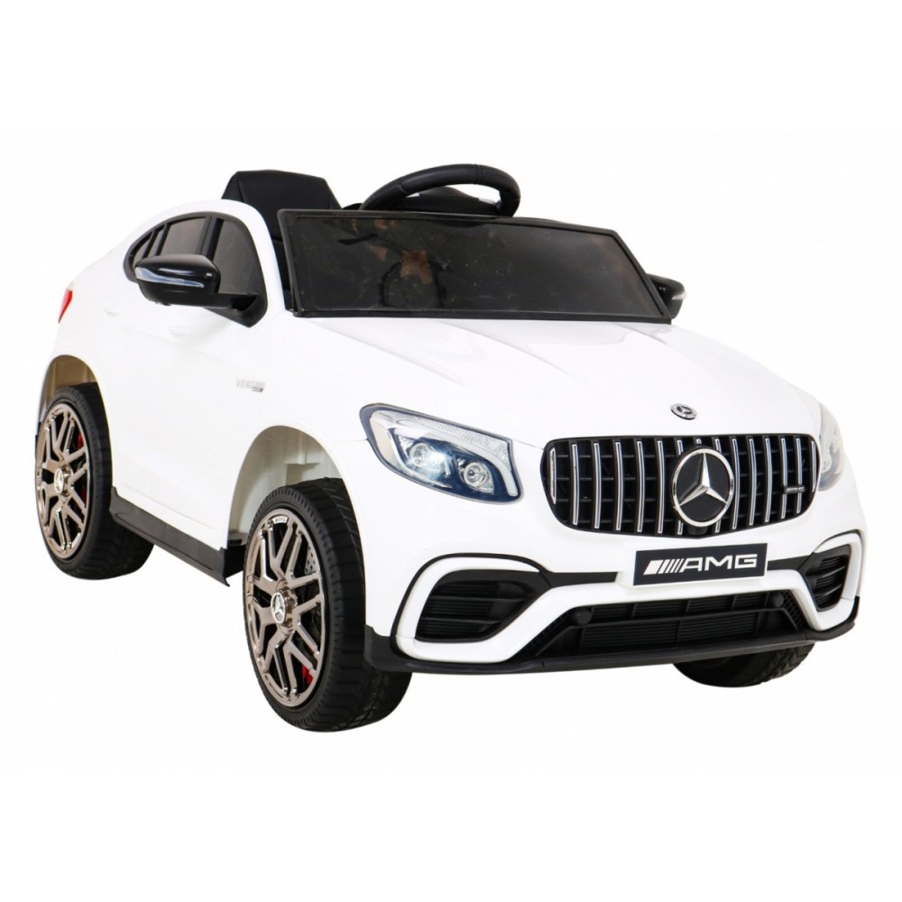 JOKO Elektrické autíčko Mercedes Benz GLC63S 4x4, penové kolesá, kožené sedadlo, biele