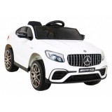 JOKO Elektrické autíčko Mercedes Benz GLC63S 4x4, penové kolesá, kožené sedadlo, biele
