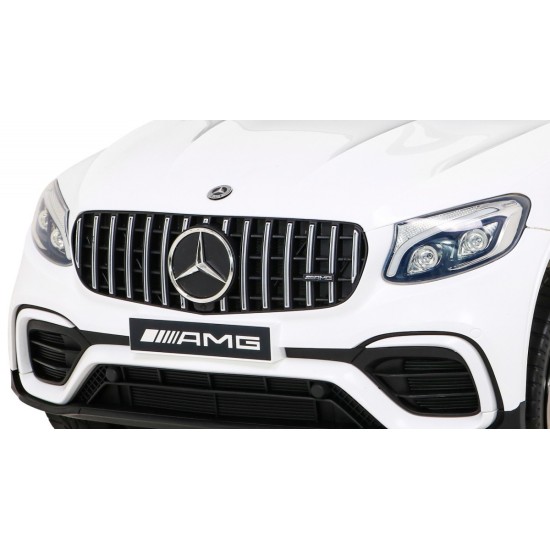JOKO Elektrické autíčko Mercedes Benz GLC63S 4x4, penové kolesá, kožené sedadlo, biele