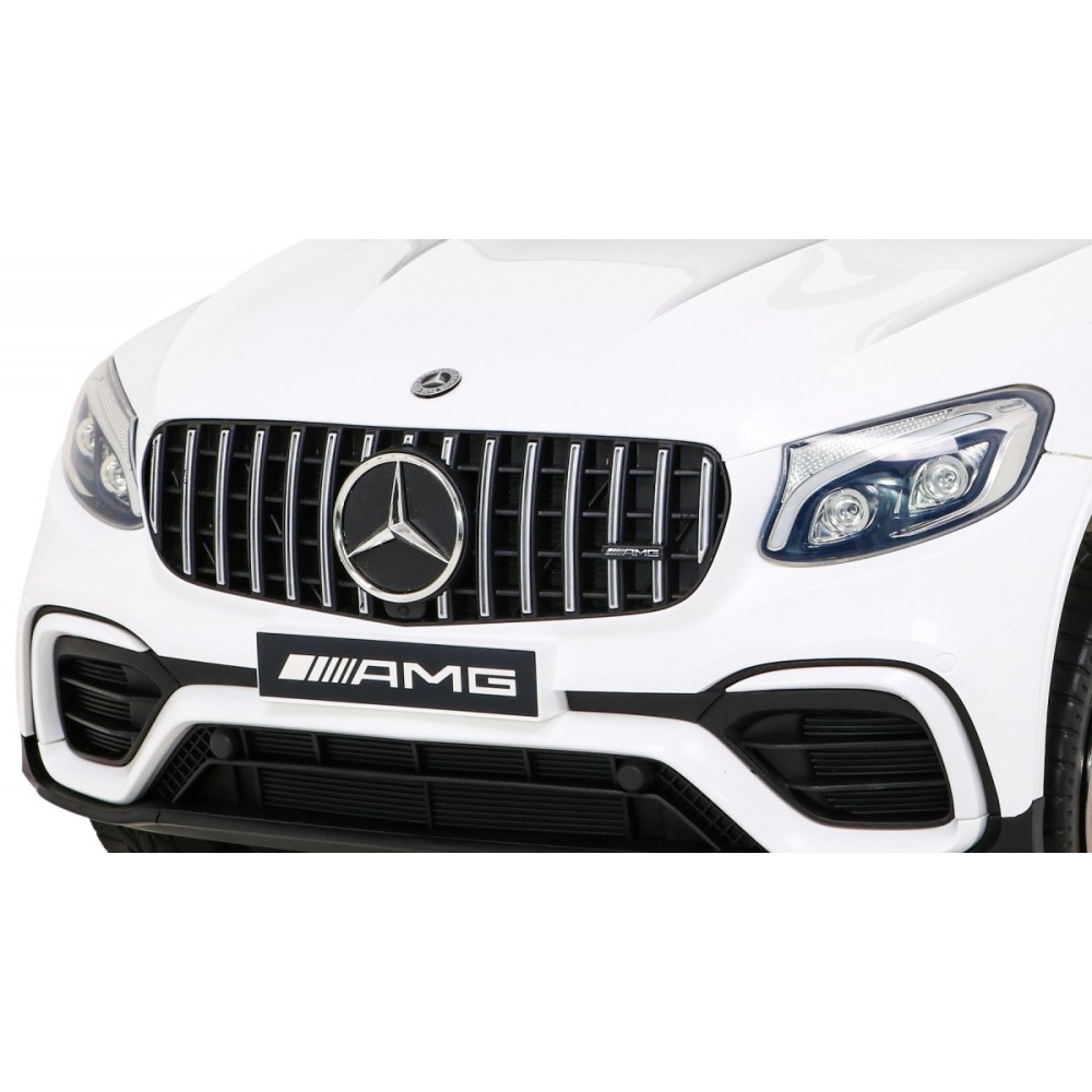 JOKO Elektrické autíčko Mercedes Benz GLC63S 4x4, penové kolesá, kožené sedadlo, biele