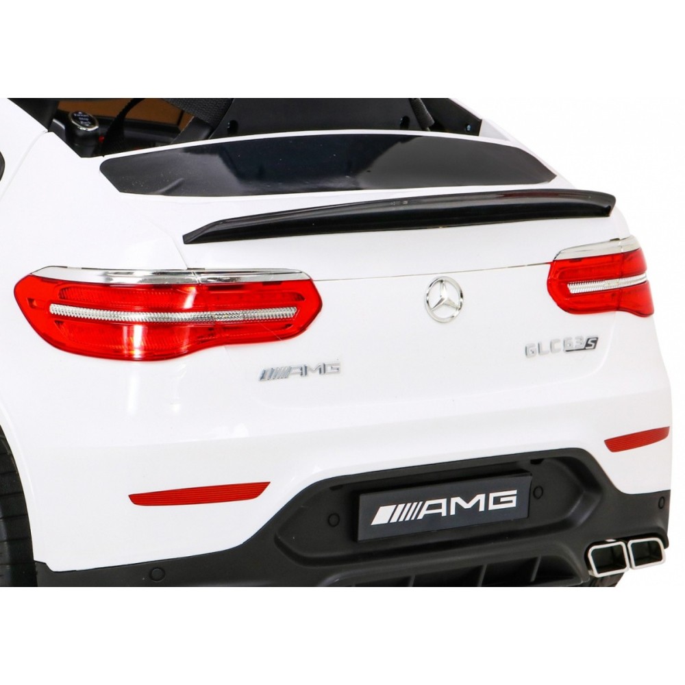 JOKO Elektrické autíčko Mercedes Benz GLC63S 4x4, penové kolesá, kožené sedadlo, biele