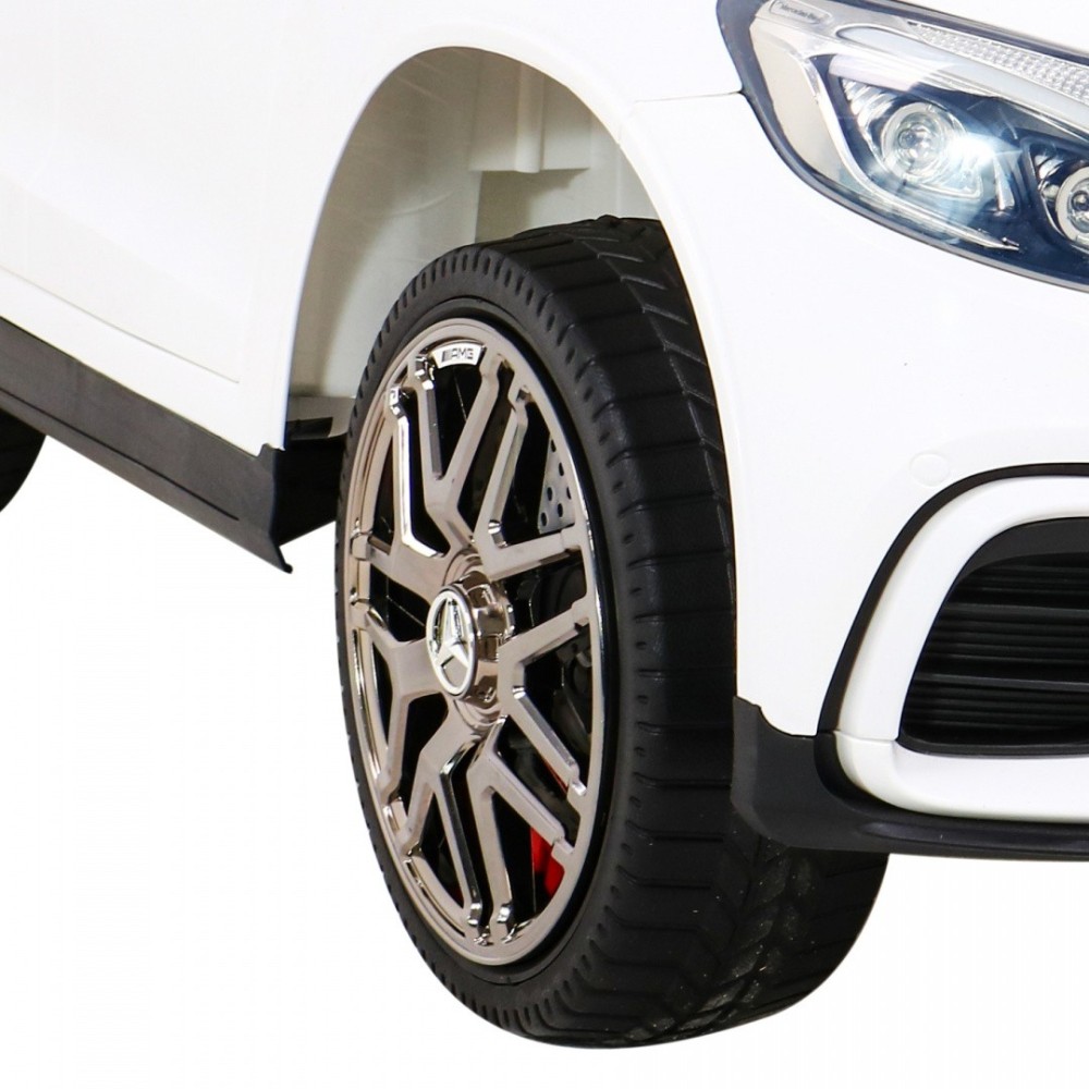 JOKO Elektrické autíčko Mercedes Benz GLC63S 4x4, penové kolesá, kožené sedadlo, biele