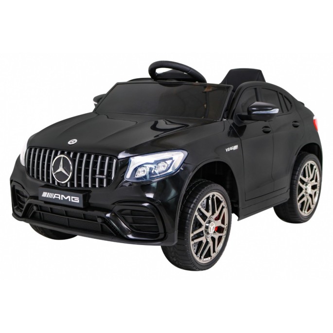 JOKO Elektrické autíčko Mercedes Benz GLC63S 4x4, penové kolesá, kožené sedadlo, čierne