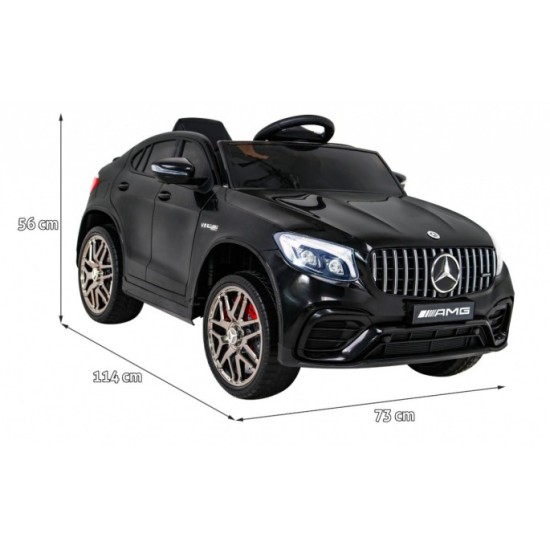 JOKO Elektrické autíčko Mercedes Benz GLC63S 4x4, penové kolesá, kožené sedadlo, čierne
