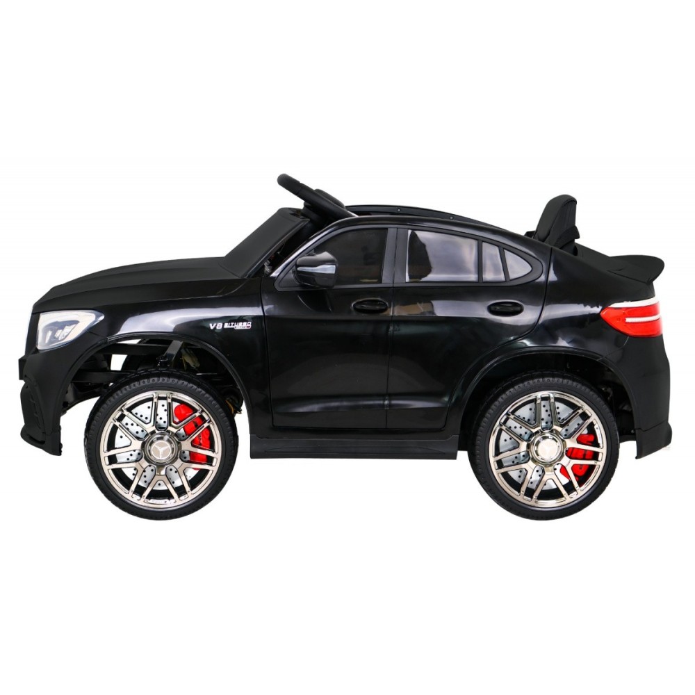 JOKO Elektrické autíčko Mercedes Benz GLC63S 4x4, penové kolesá, kožené sedadlo, čierne