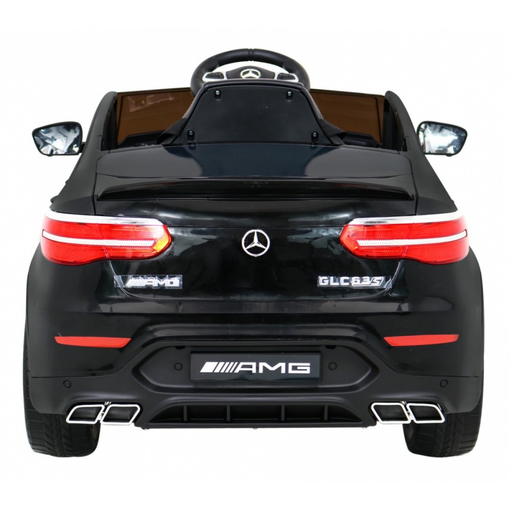 JOKO Elektrické autíčko Mercedes Benz GLC63S 4x4, penové kolesá, kožené sedadlo, čierne