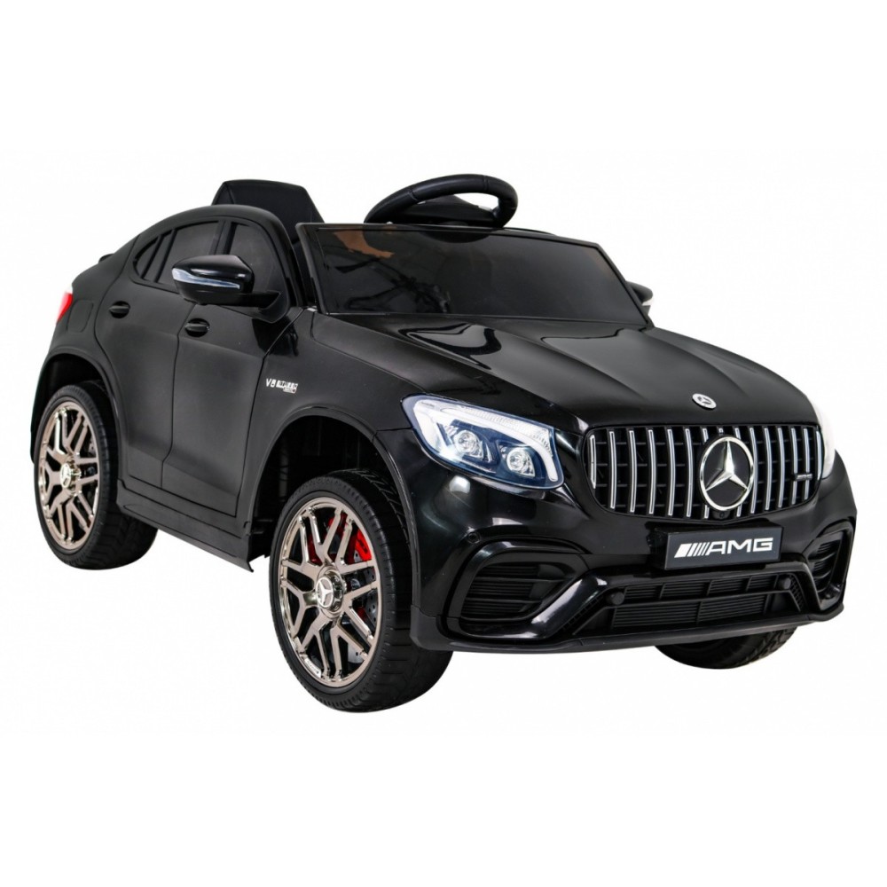 JOKO Elektrické autíčko Mercedes Benz GLC63S 4x4, penové kolesá, kožené sedadlo, čierne