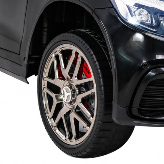 JOKO Elektrické autíčko Mercedes Benz GLC63S 4x4, penové kolesá, kožené sedadlo, čierne