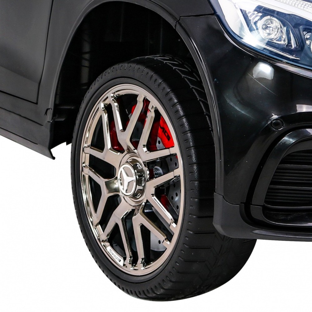JOKO Elektrické autíčko Mercedes Benz GLC63S 4x4, penové kolesá, kožené sedadlo, čierne