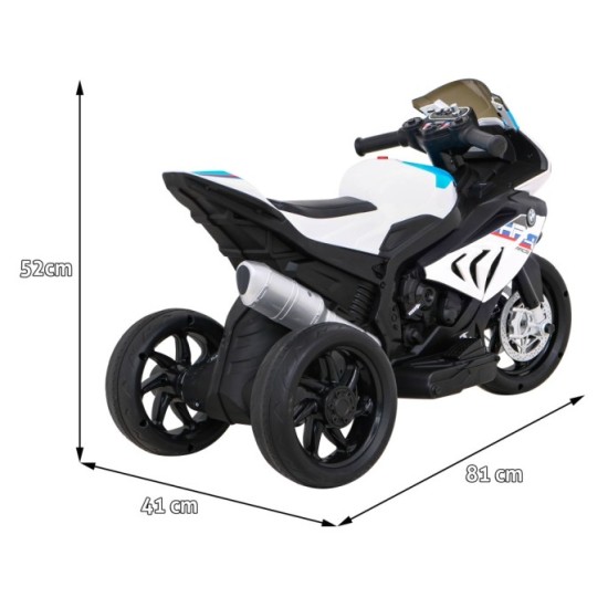 JOKO Elektrická Motorka BMW HP4, kožené sedadlo, biela