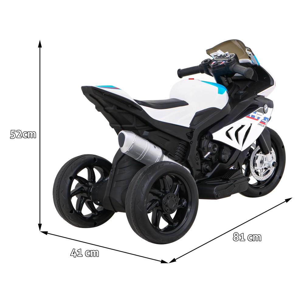 JOKO Elektrická Motorka BMW HP4, kožené sedadlo, biela