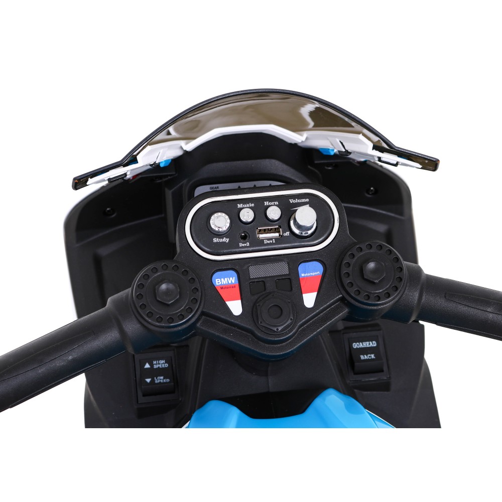 JOKO Elektrická Motorka BMW HP4, kožené sedadlo, modrá